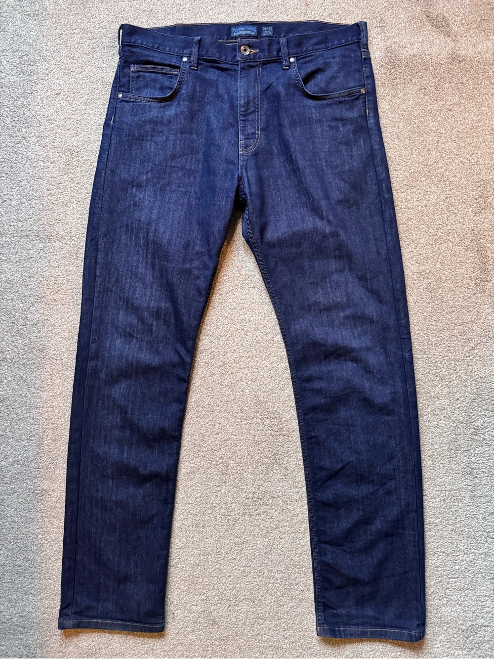 Mens Patagonia Straight Stretch Iron Clad Denim Jeans Dark Wash 36x32 Classic